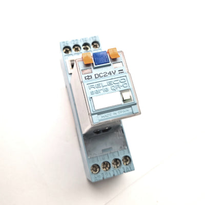 Used Releco C7-A20X Ice Cube Relay, DPDT, Coil: 24VDC, Rating: 10A 250V, With Socket
