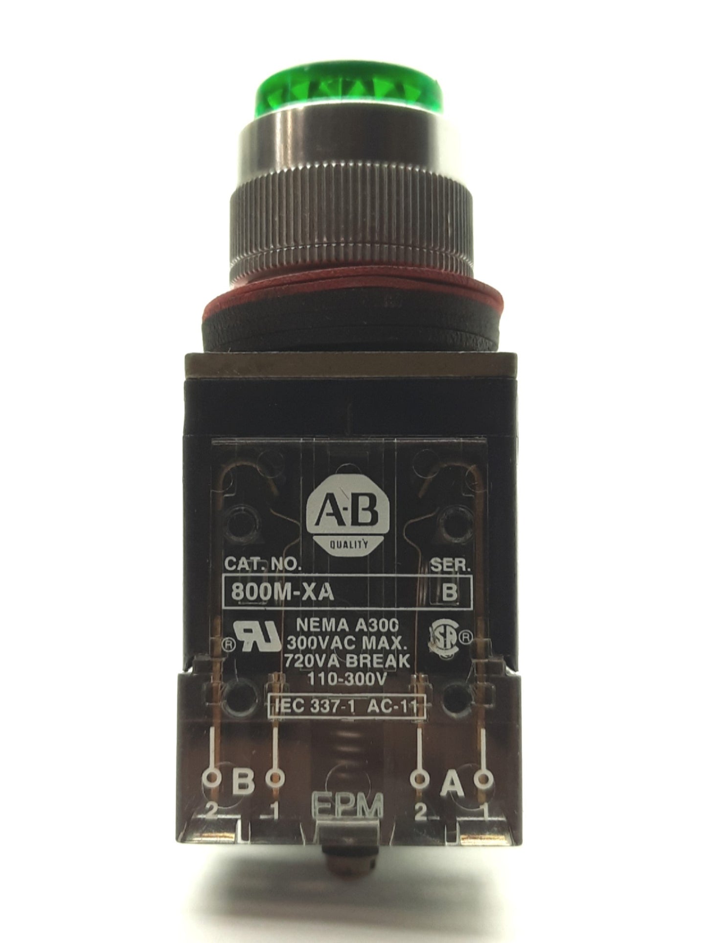 Used Lot of 4 Allen Bradley 800MR-QB24 Illuminated Momentary Push Button, NO/NC, 24V