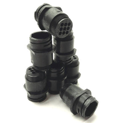 New Lot of 8 TE Connectivity 206705-2 Circular Connector Housing, 9-Pin, Size 13