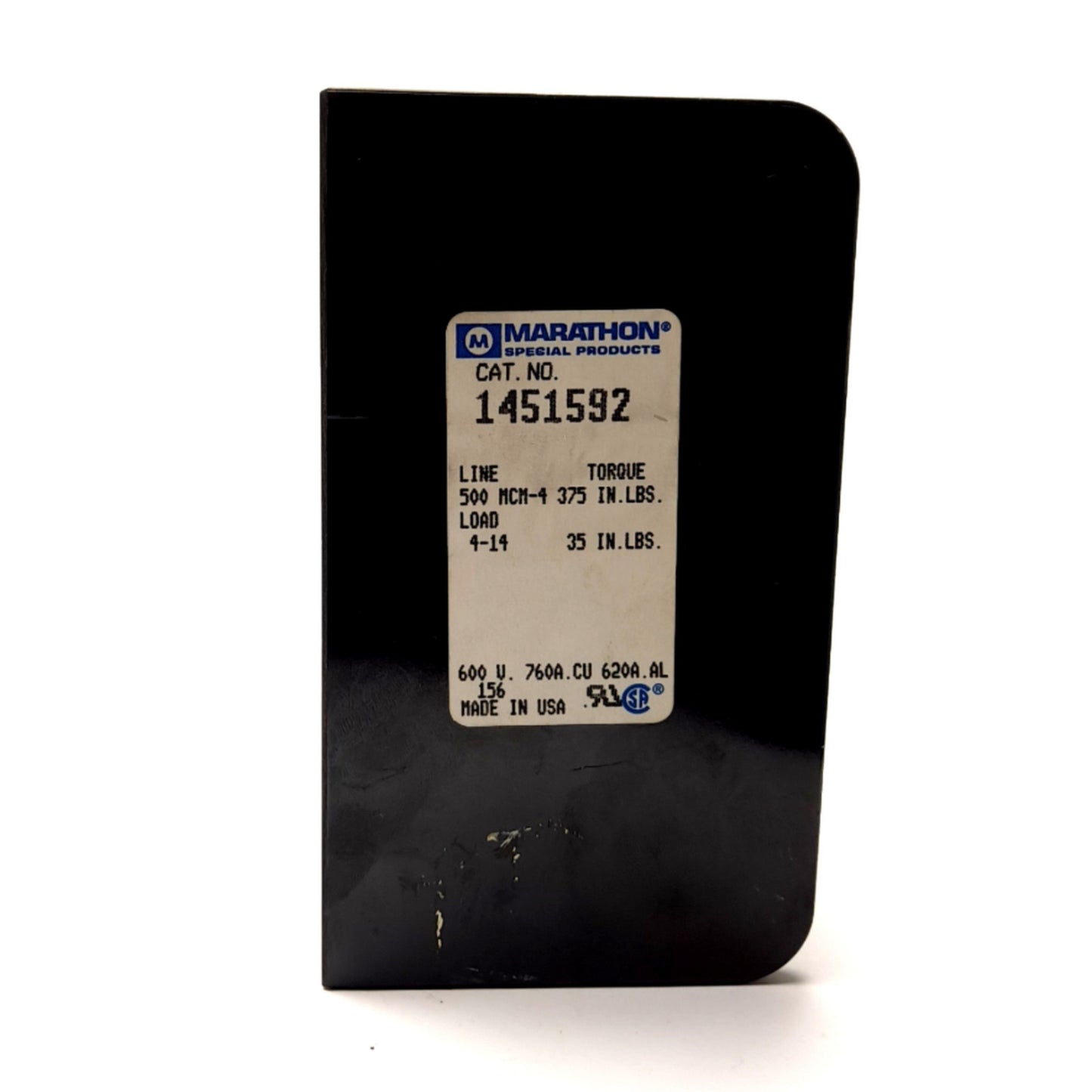 Used Marathon Special Products 1451592 Power Distribution Block 500MCM-4 600Volt