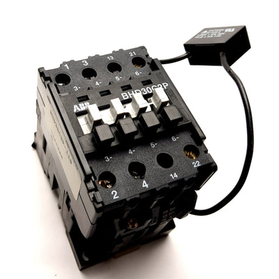 Used ABB BHD30C2P Contactor, 2-Pole W/ 2x Aux (N/O N/C), Coil: 110/120VAC, 500V 30A