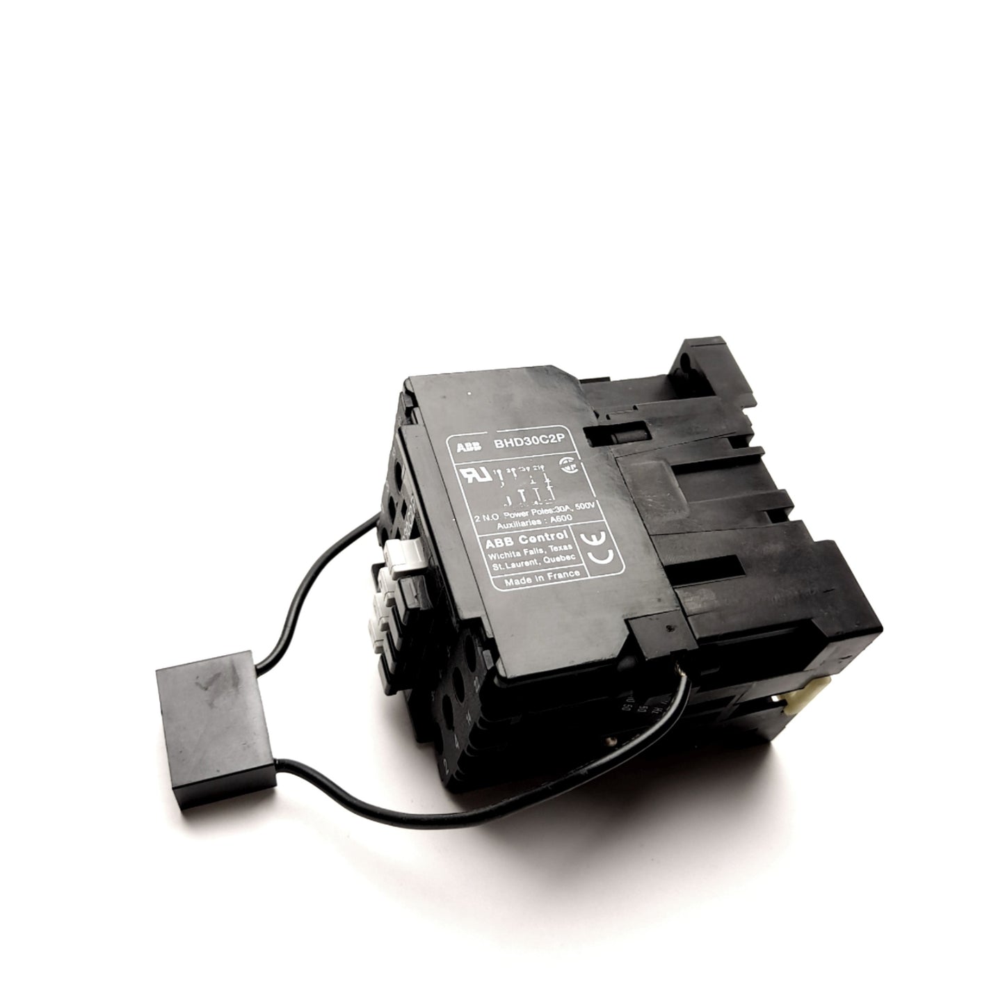 Used ABB BHD30C2P Contactor, 2-Pole W/ 2x Aux (N/O N/C), Coil: 110/120VAC, 500V 30A