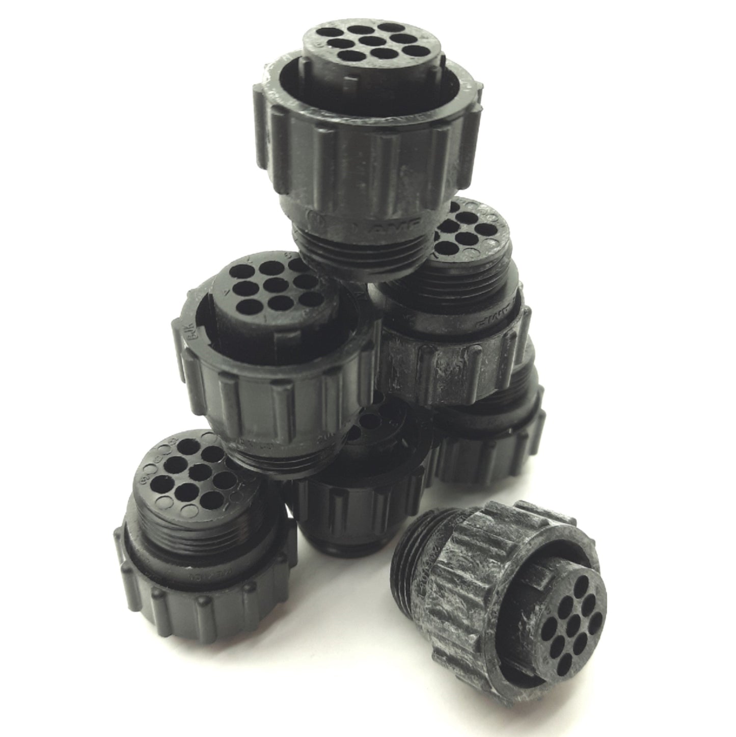 New Lot of 7 TE Connectivity 206708-1 Circular Connector Housing, 9-Pin, Size 13