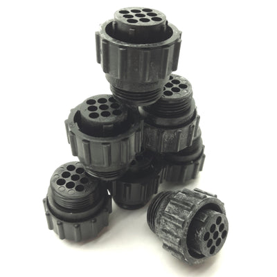 New Lot of 7 TE Connectivity 206708-1 Circular Connector Housing, 9-Pin, Size 13
