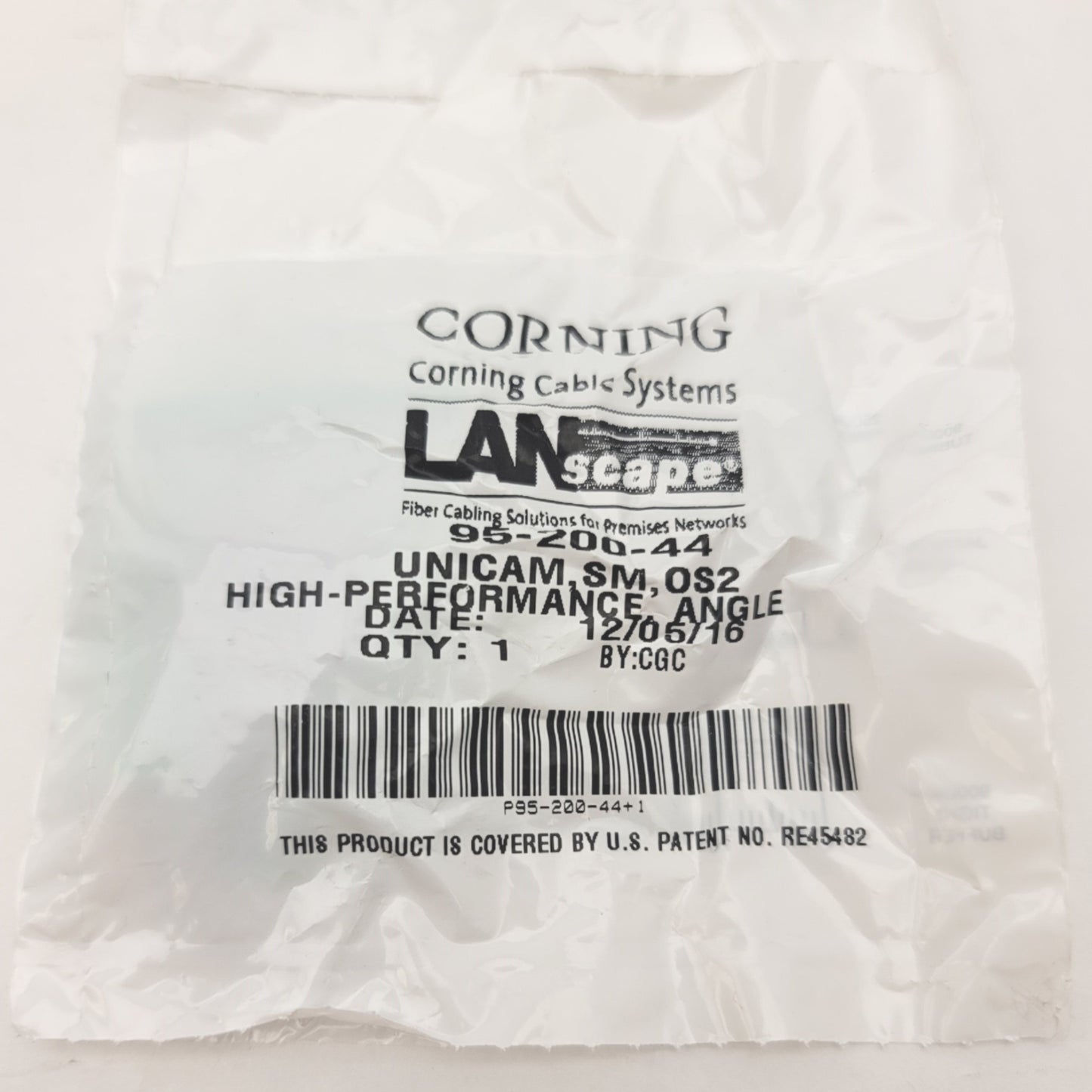 New Lot Of 2 Corning 95-200-44 UniCam Fiber Optic Connectors SC APC Single Mode OS2