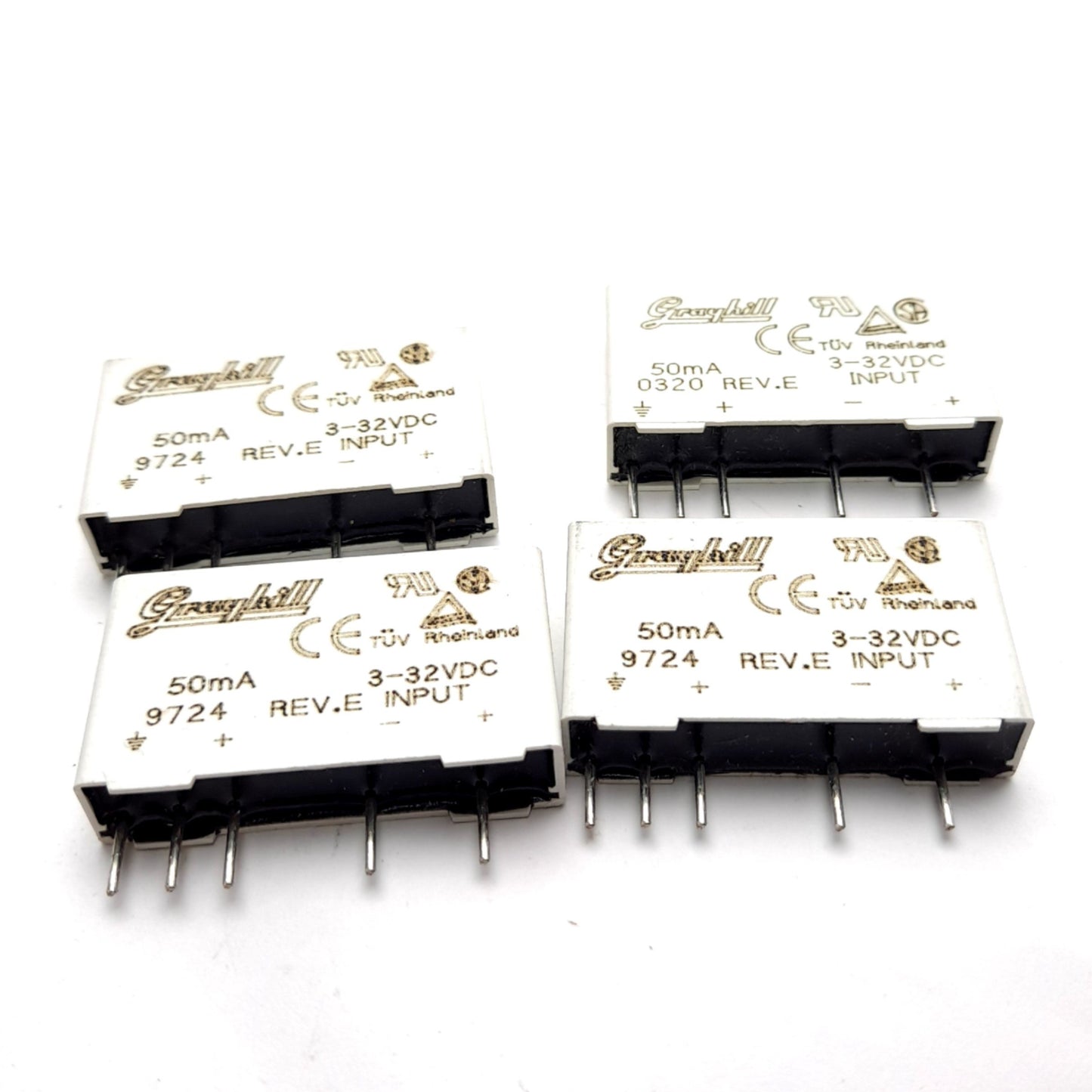 Used Lot of 4 Grayhill 70M-IDC5 Relay Input Module, Input: 3-32VDC 50mA