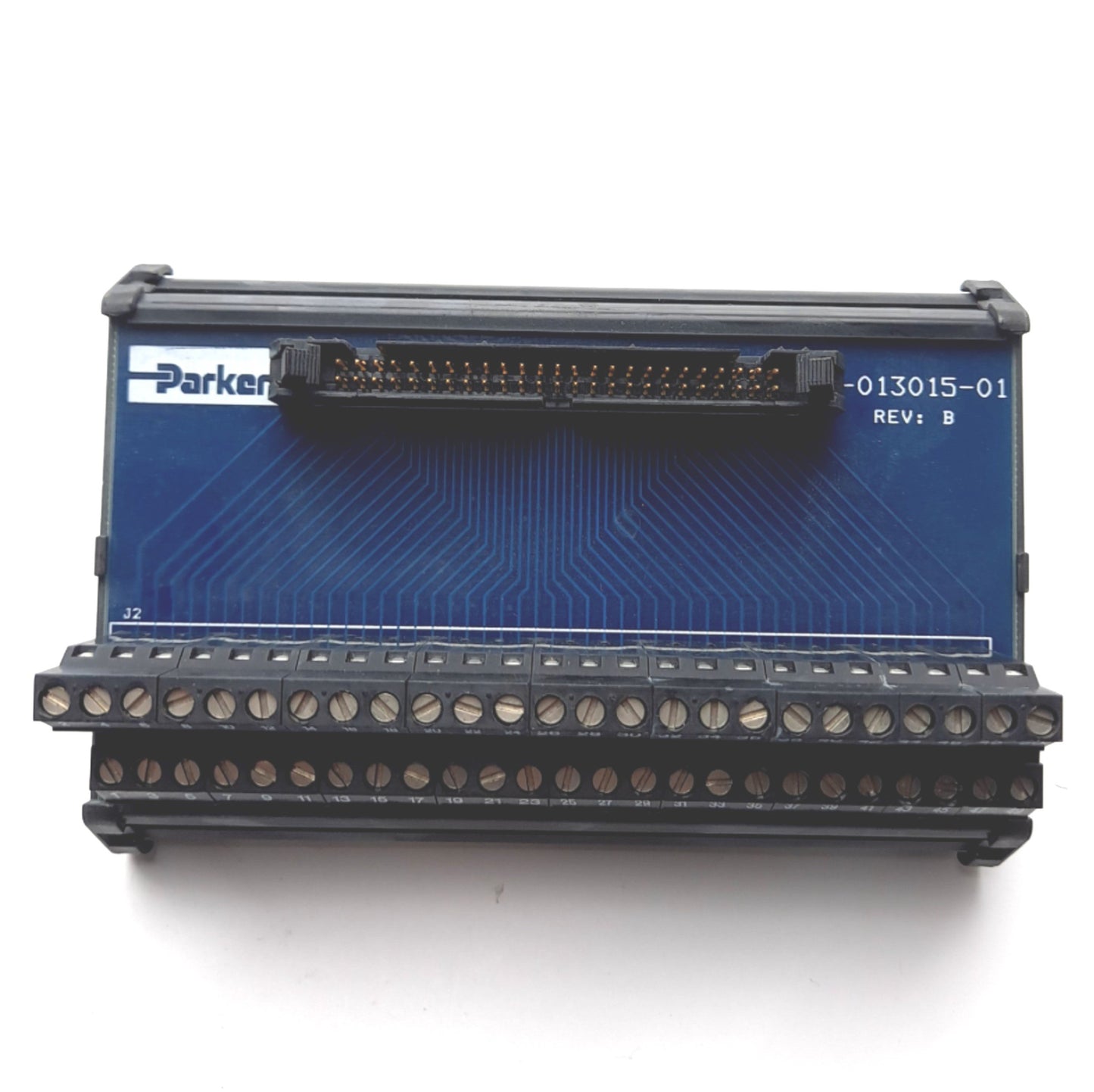 Used Parker VM50 Breakout Board, 50-Pin to Screw Clamp Terminals, DIN Rail Mounting