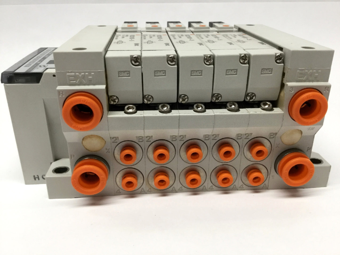 Used SMC VQ2100-5 (x5) Solenoid Valves, 5-Port 2-Pos, 24VDC w/CompoBus Serial Unit