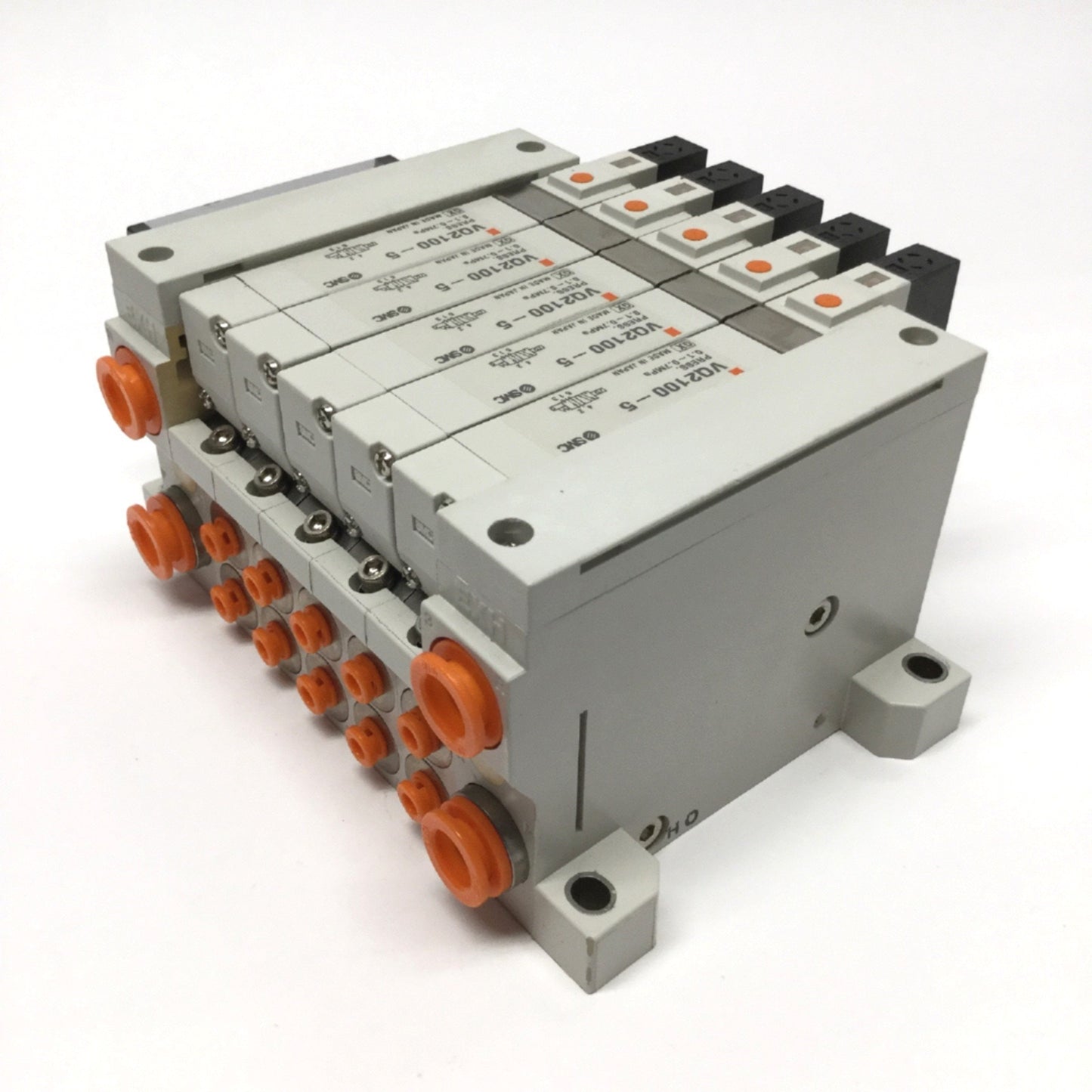 Used SMC VQ2100-5 (x5) Solenoid Valves, 5-Port 2-Pos, 24VDC w/CompoBus Serial Unit