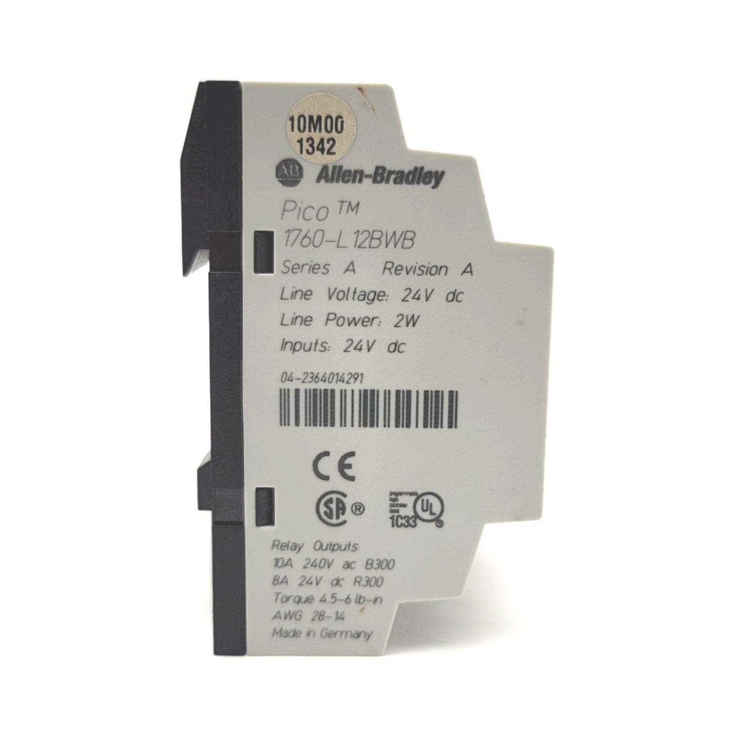 Used Allen Bradley 1760-L12BWB Pico Controller 8 Digital Inputs 4 Relay Outputs 24VDC