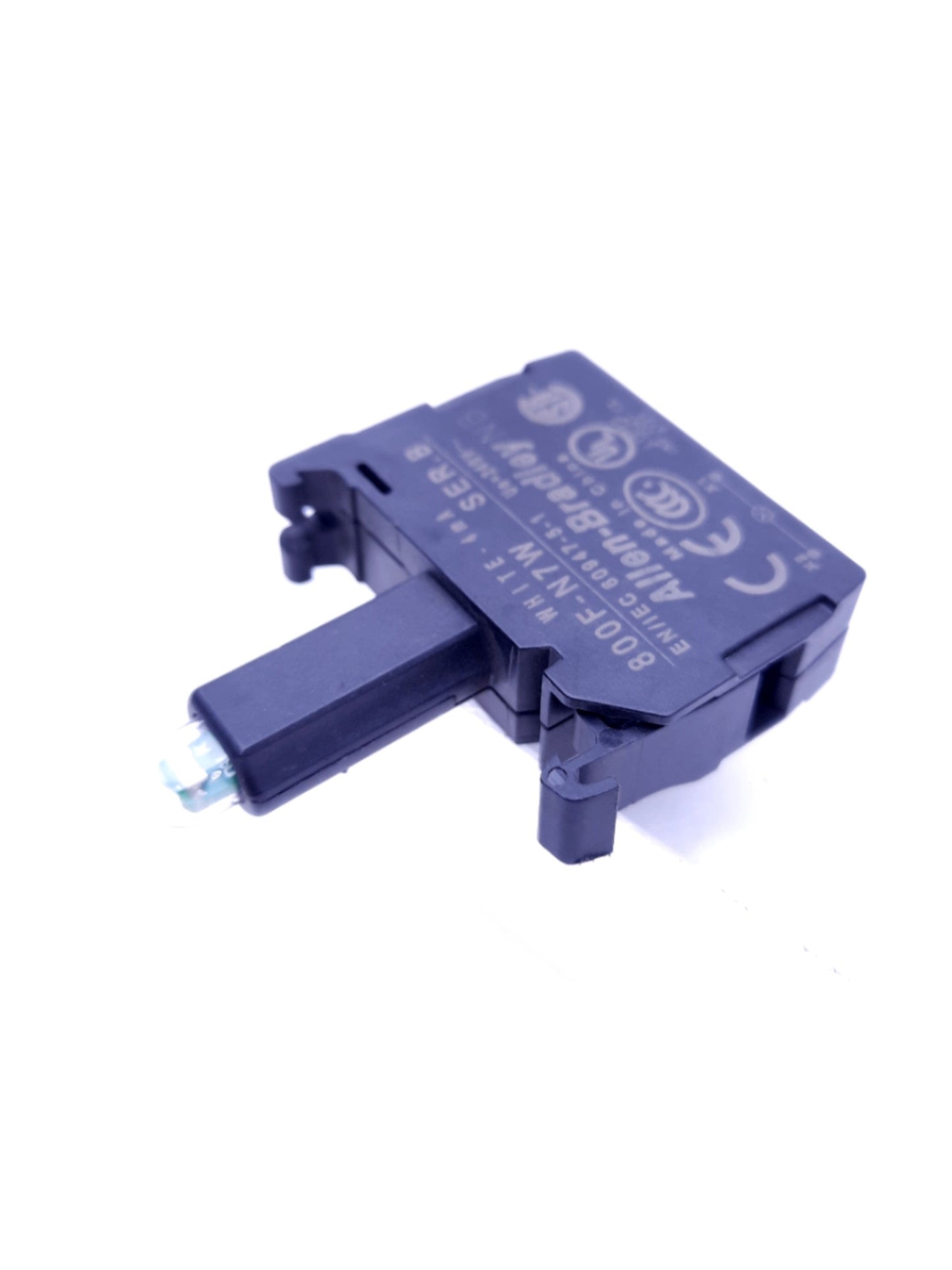 Used Allen Bradley 800F-N7W LED Module Spring Clamp, White 240VAC Latch Mounting