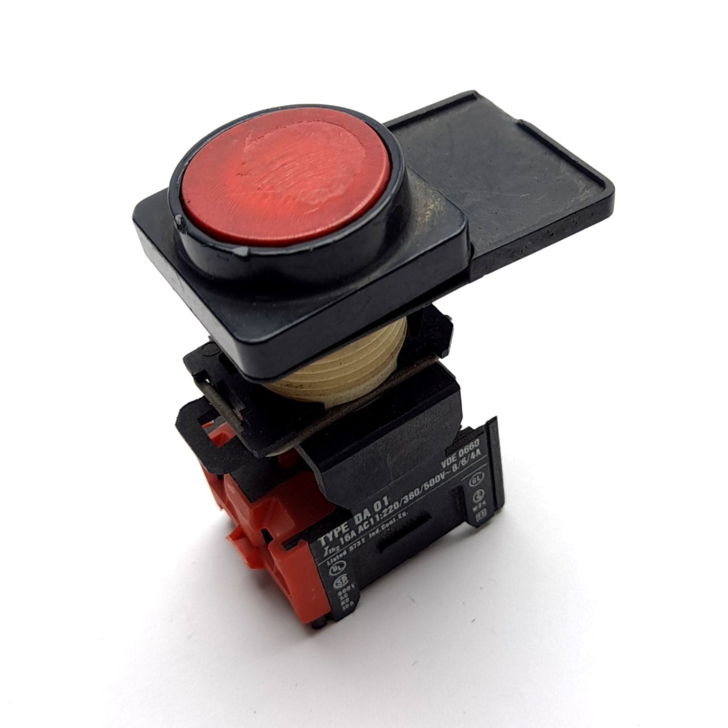 Used Square D 9001 Red Push Button With DA01 N/C Contact Block 16A 500VAC