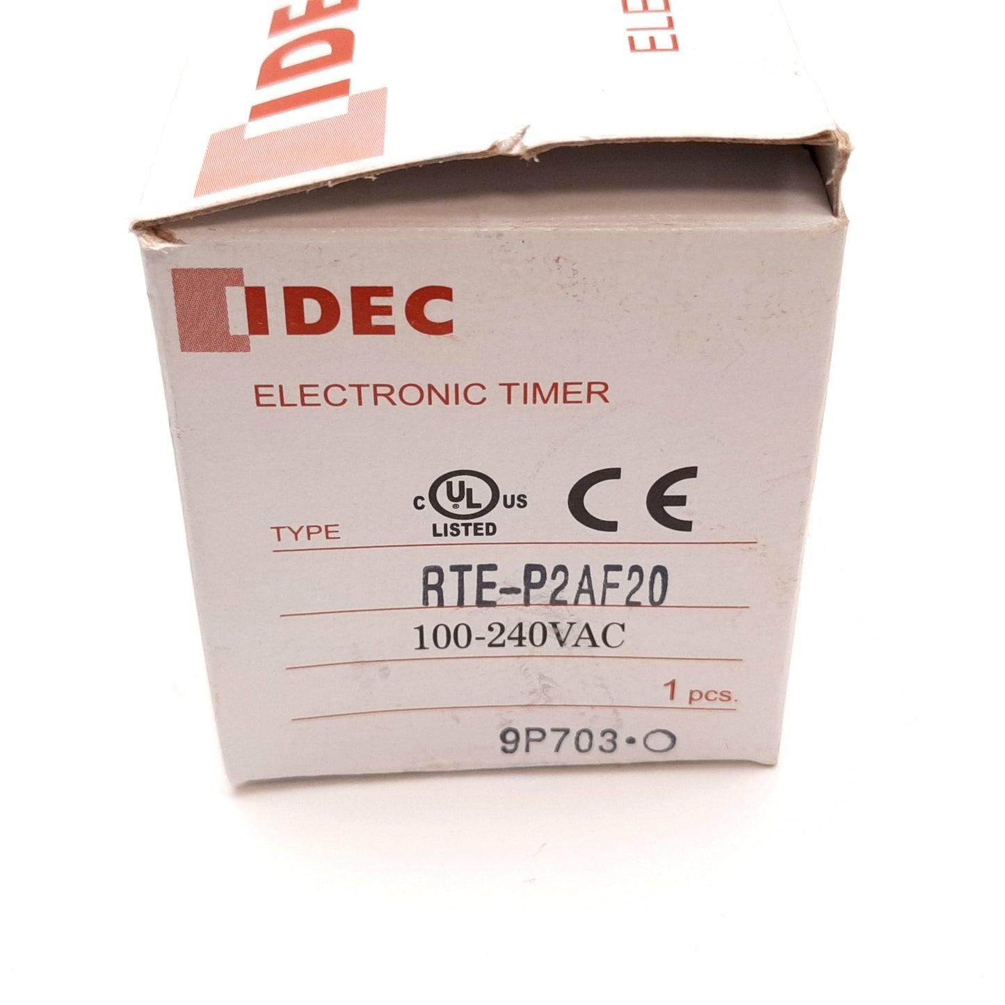 New Idec RTE-P2AF20 Timer Relay, On/Off Delay, Range 0.1sec to 600hr, In 100-240VAC