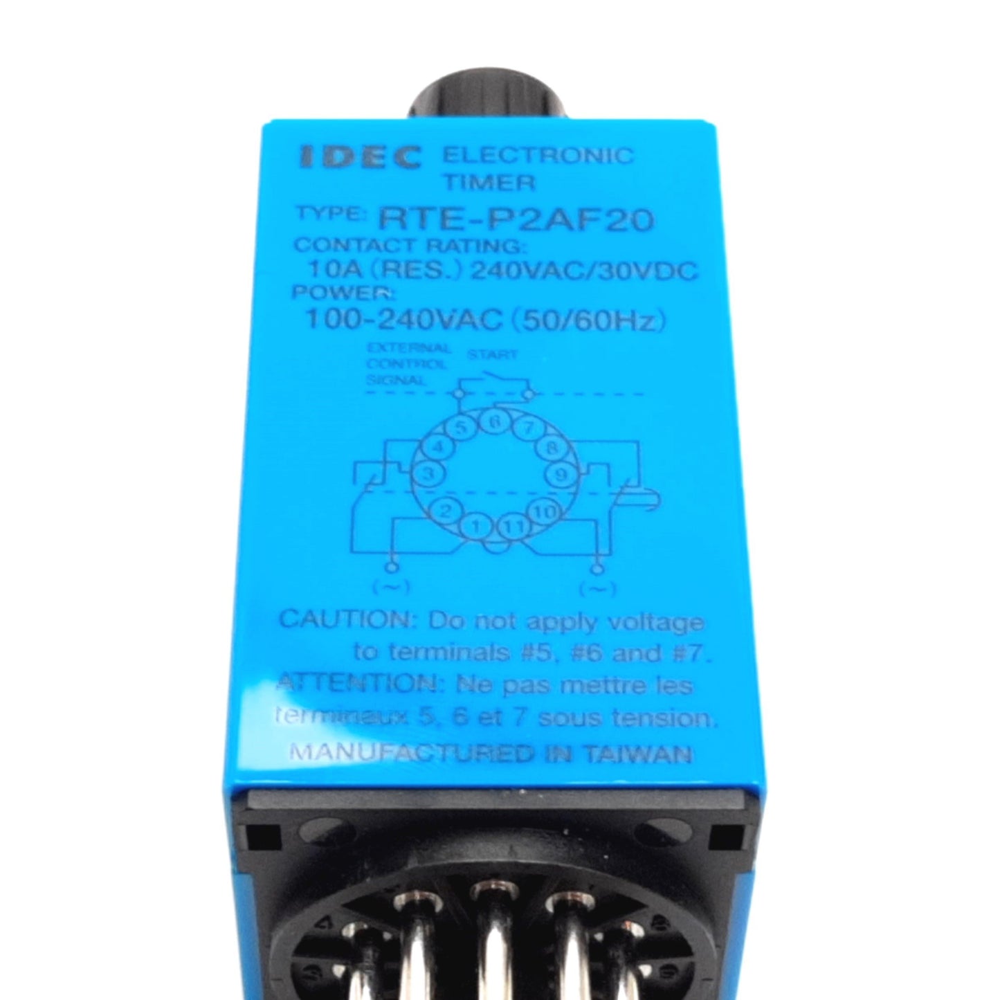New Idec RTE-P2AF20 Timer Relay, On/Off Delay, Range 0.1sec to 600hr, In 100-240VAC