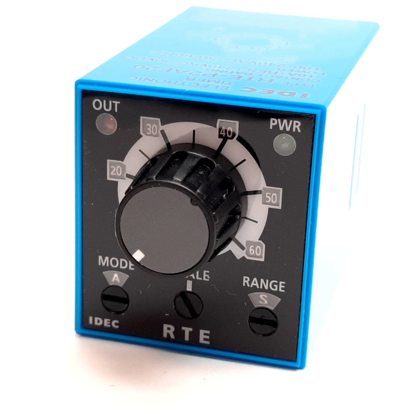 New Idec RTE-P2AF20 Timer Relay, On/Off Delay, Range 0.1sec to 600hr, In 100-240VAC