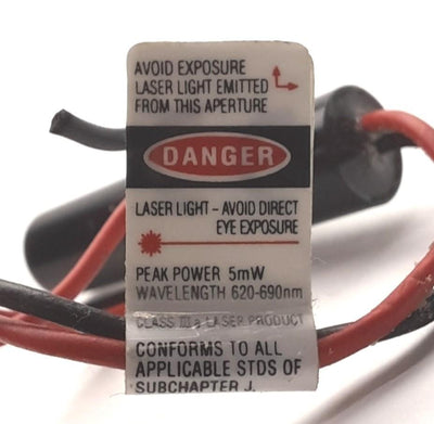 Used Diode Laser Concepts Red Line LASER Module, 5mW, 620-690nm, Ø9.5mm, 5VDC