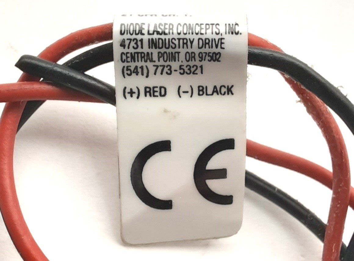 Used Diode Laser Concepts Red Line LASER Module, 5mW, 620-690nm, Ø9.5mm, 5VDC