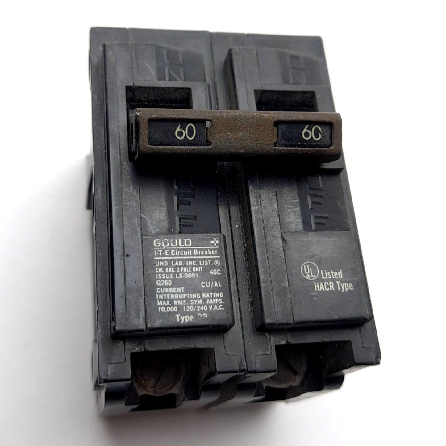 Used Gould Q260 ITE Circuit Breaker, 2-Pole, Rating: 60A 120/240VAC, Type QP
