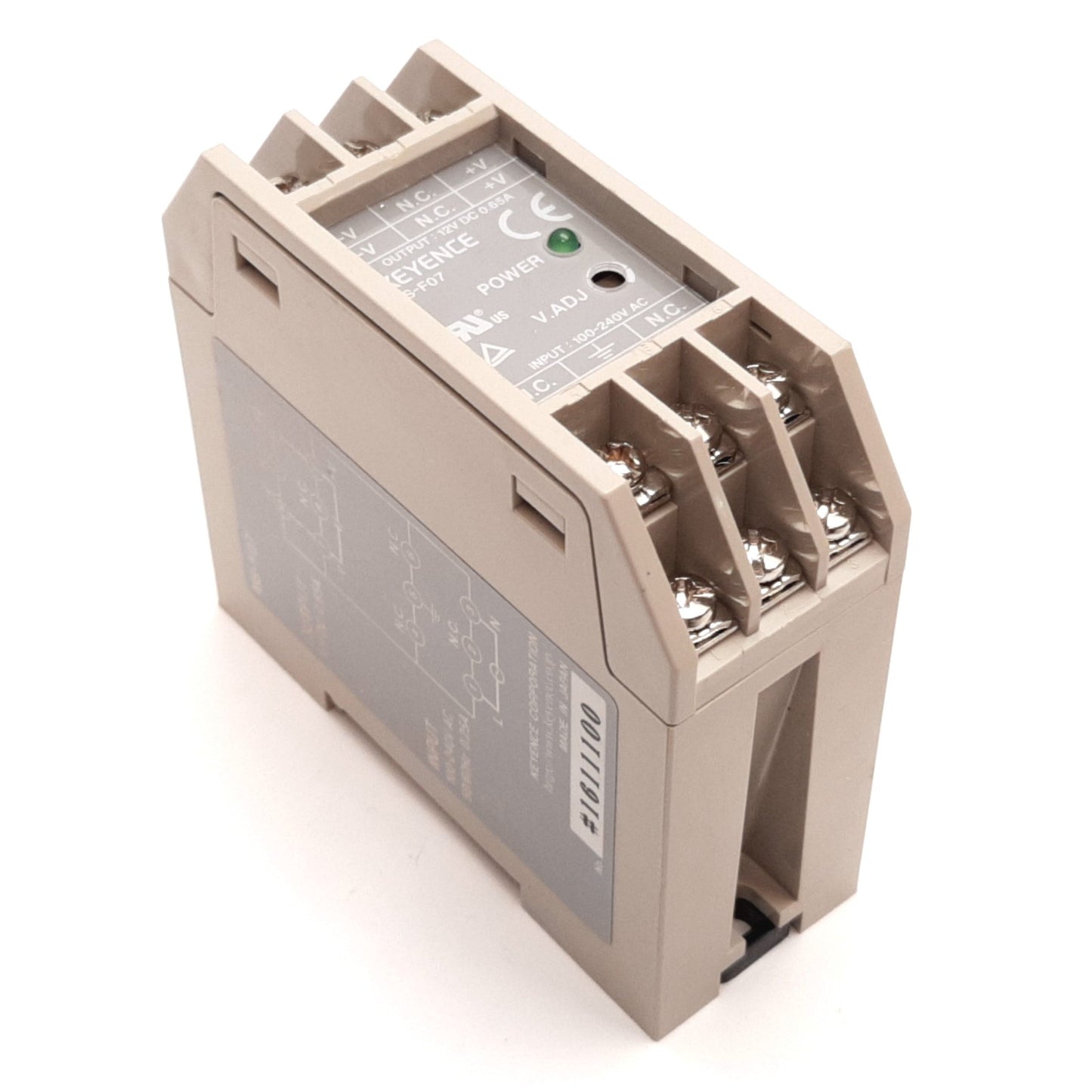 Used Keyence MS-F07 Power Supply, Input: 100-240VAC 0.25A, Output: 12VDC 0.65A
