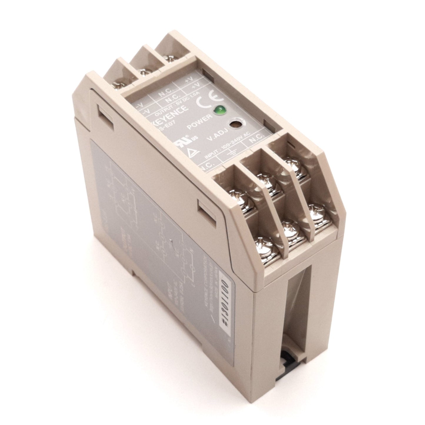 Used Keyence MS-E07 Power Supply, Input: 100-240VAC 0.25A, Output: 5VDC 1.5A