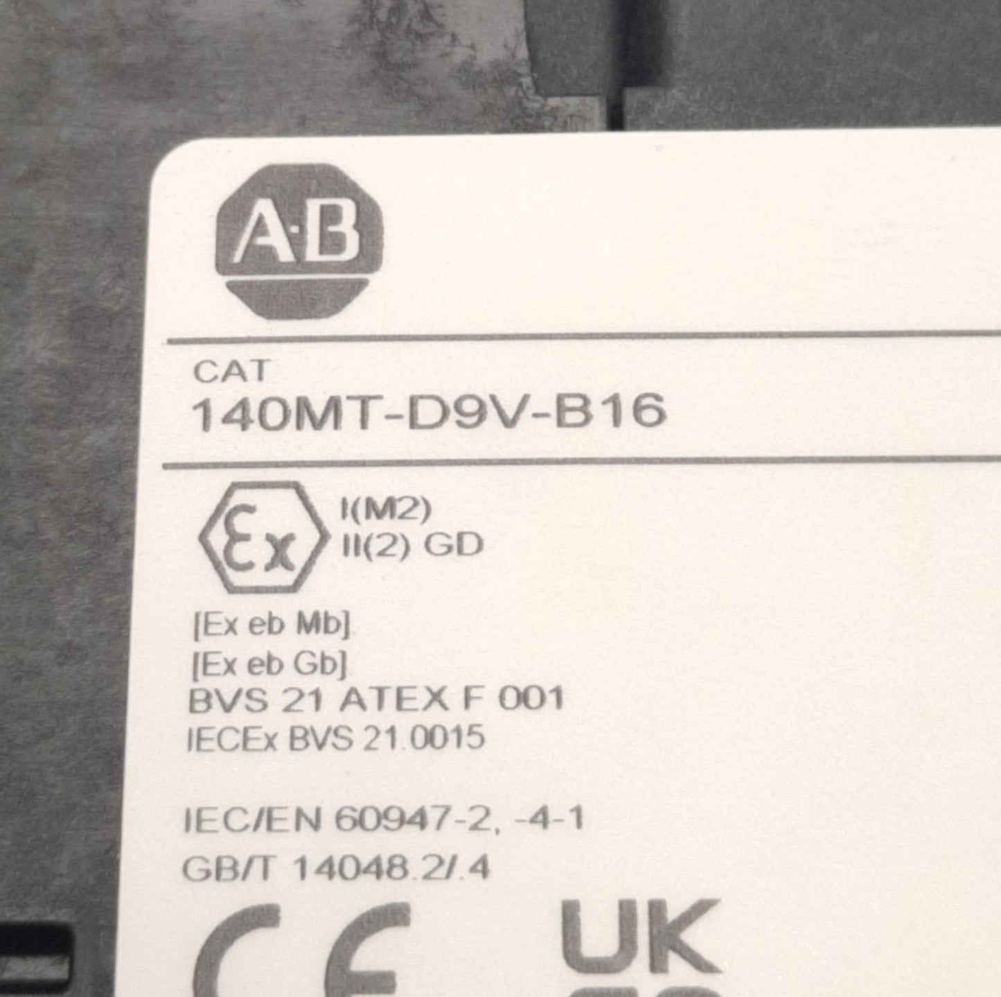 New Allen-Bradley 140MT-D9V-B16 Motor/Circuit Breaker 1 to 1.6A, 480V AC, Frame D