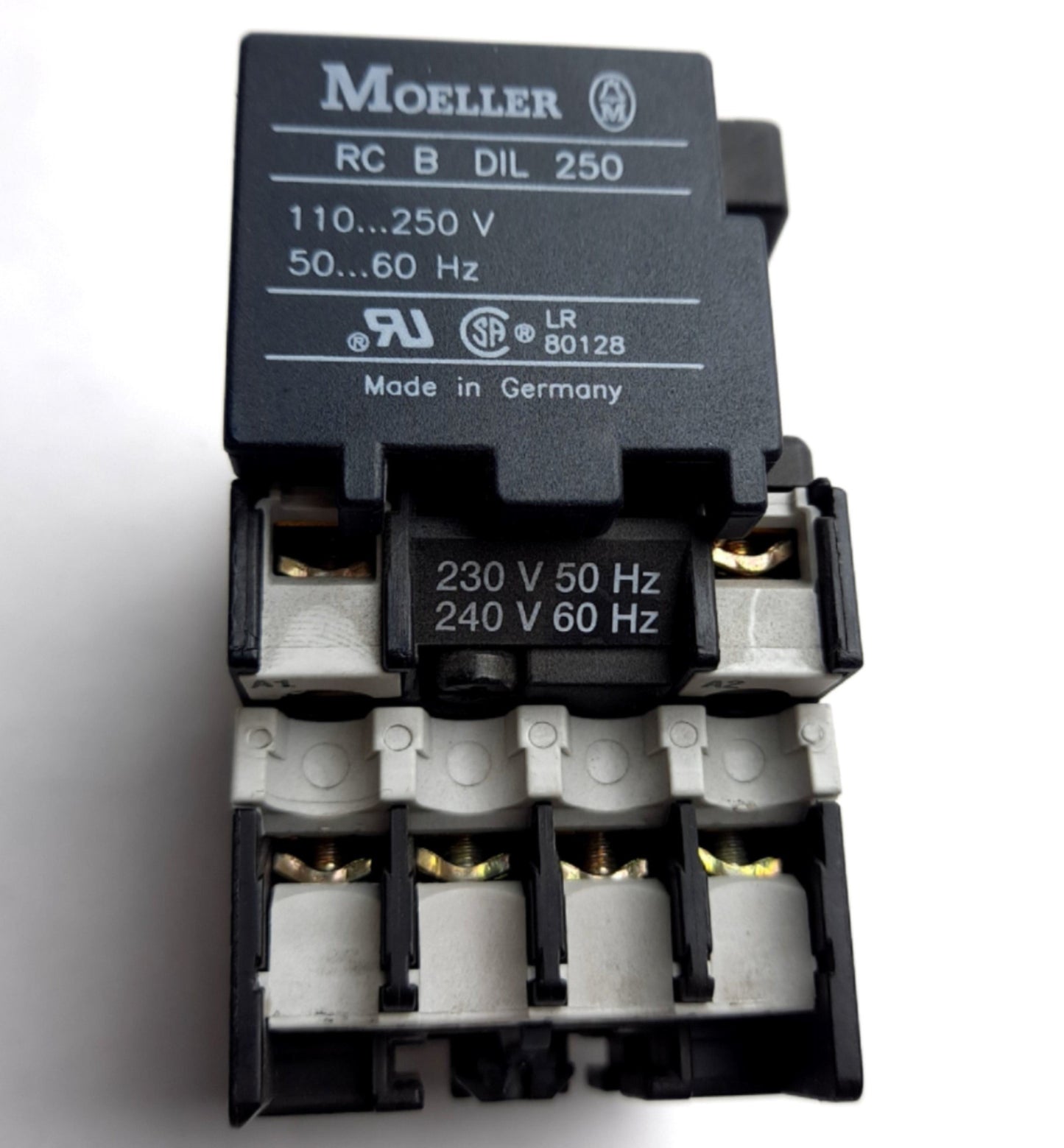 Used Moeller DILR40 Contactor, 4-Pole N/O, Coil: 230/240VAC, W/ Suppressor