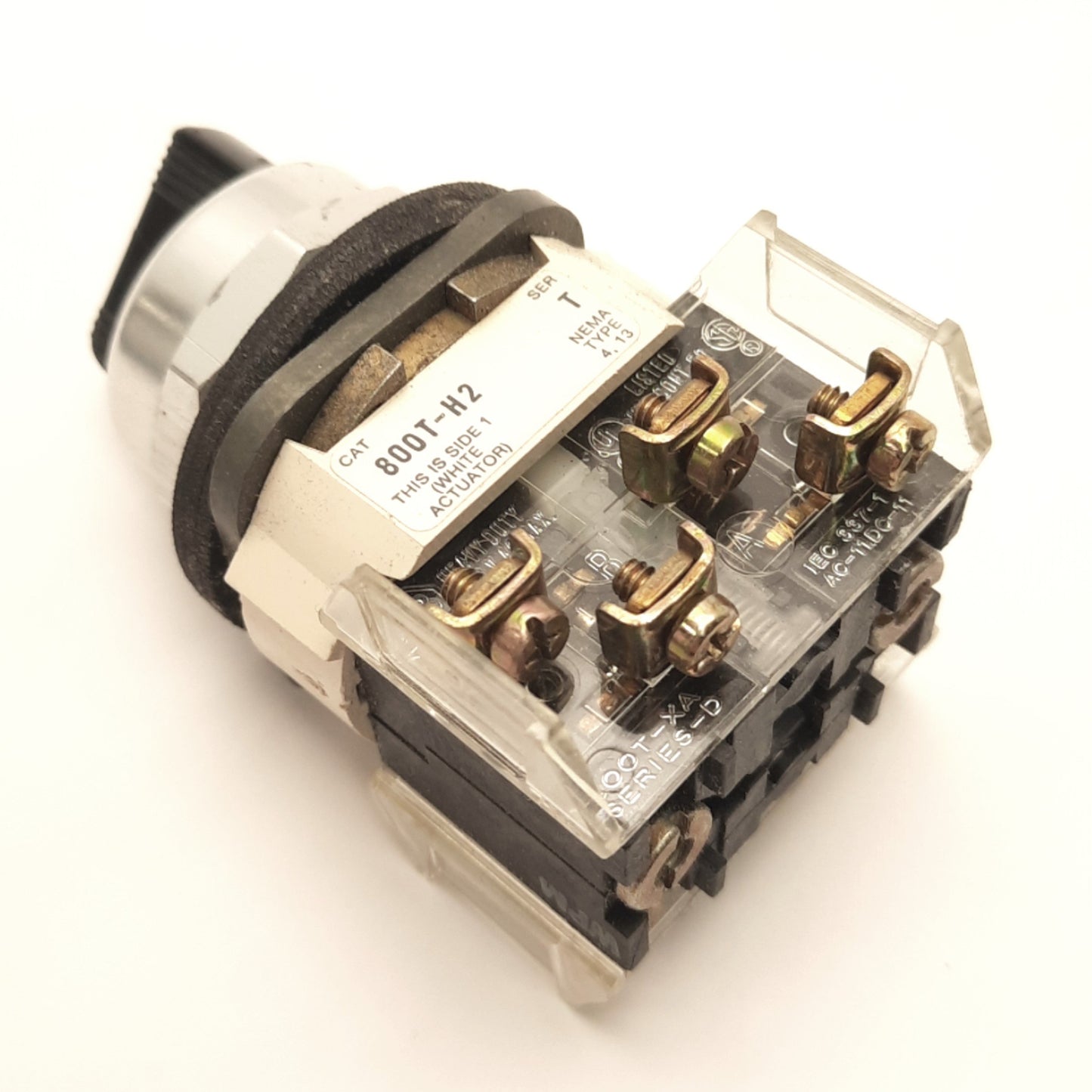 Used Allen Bradley 800T-H2 Selector Switch 2-Position Rotary Maintained Knob 2NO-1NC