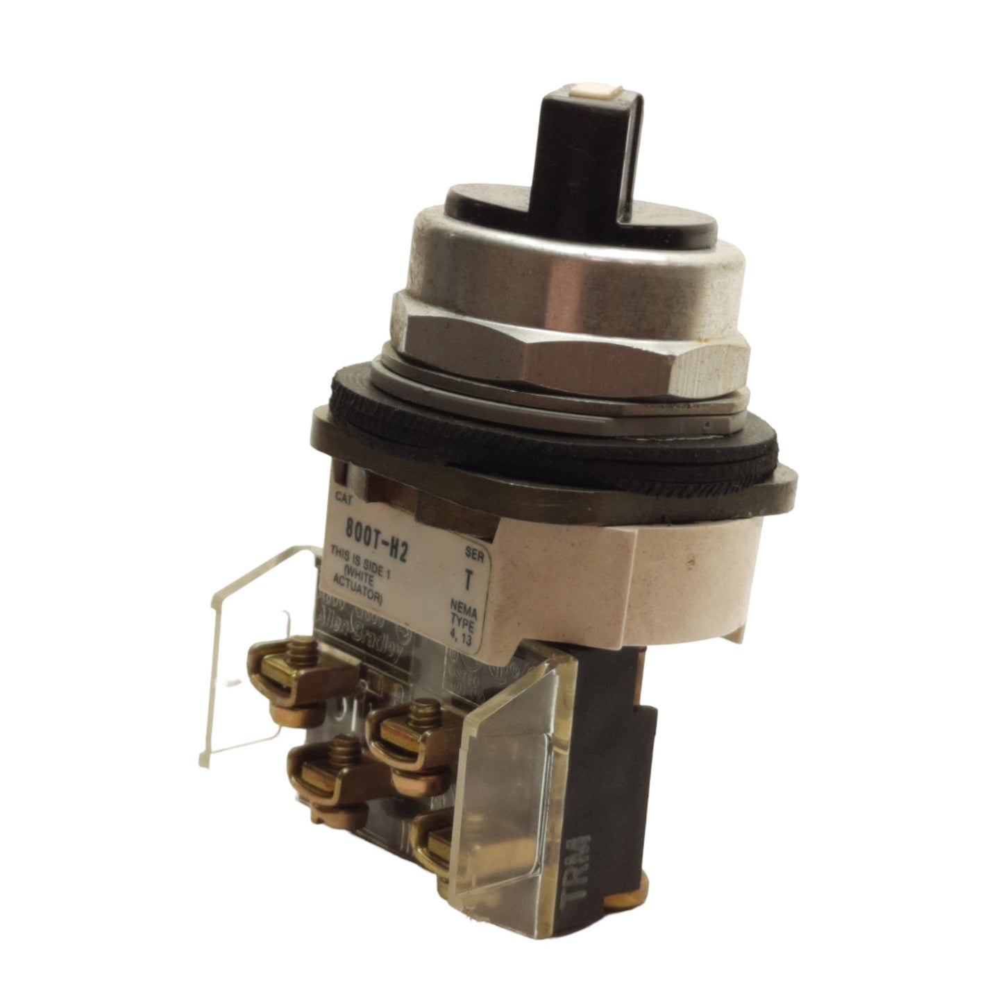 Used Allen Bradley 800T-H2 Selector Switch 2-Position Rotary Maintained Knob, 1NO-1NC