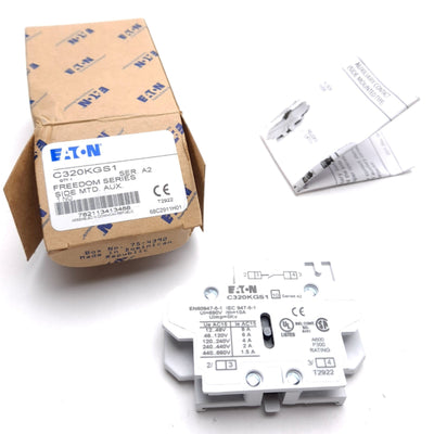New Eaton C320KGS1 Auxiliary Contact Block, Normally Open, 10A 600VAC Freedom Series