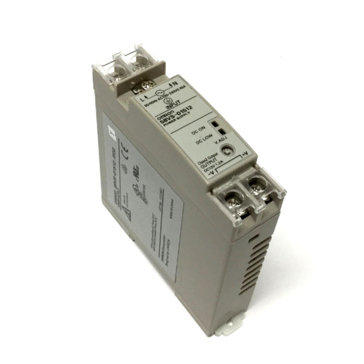 Used Omron S8VS-01512 /ED2 DIN Rail Power Supply 100-240VAC In, 12VDC 1.2A Output