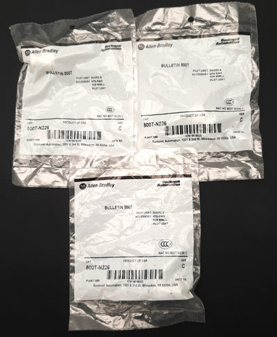 New Lot of 3 Allen-Bradley 800T-N226 C Pilot Light Guard & Accessory MTG Ring
