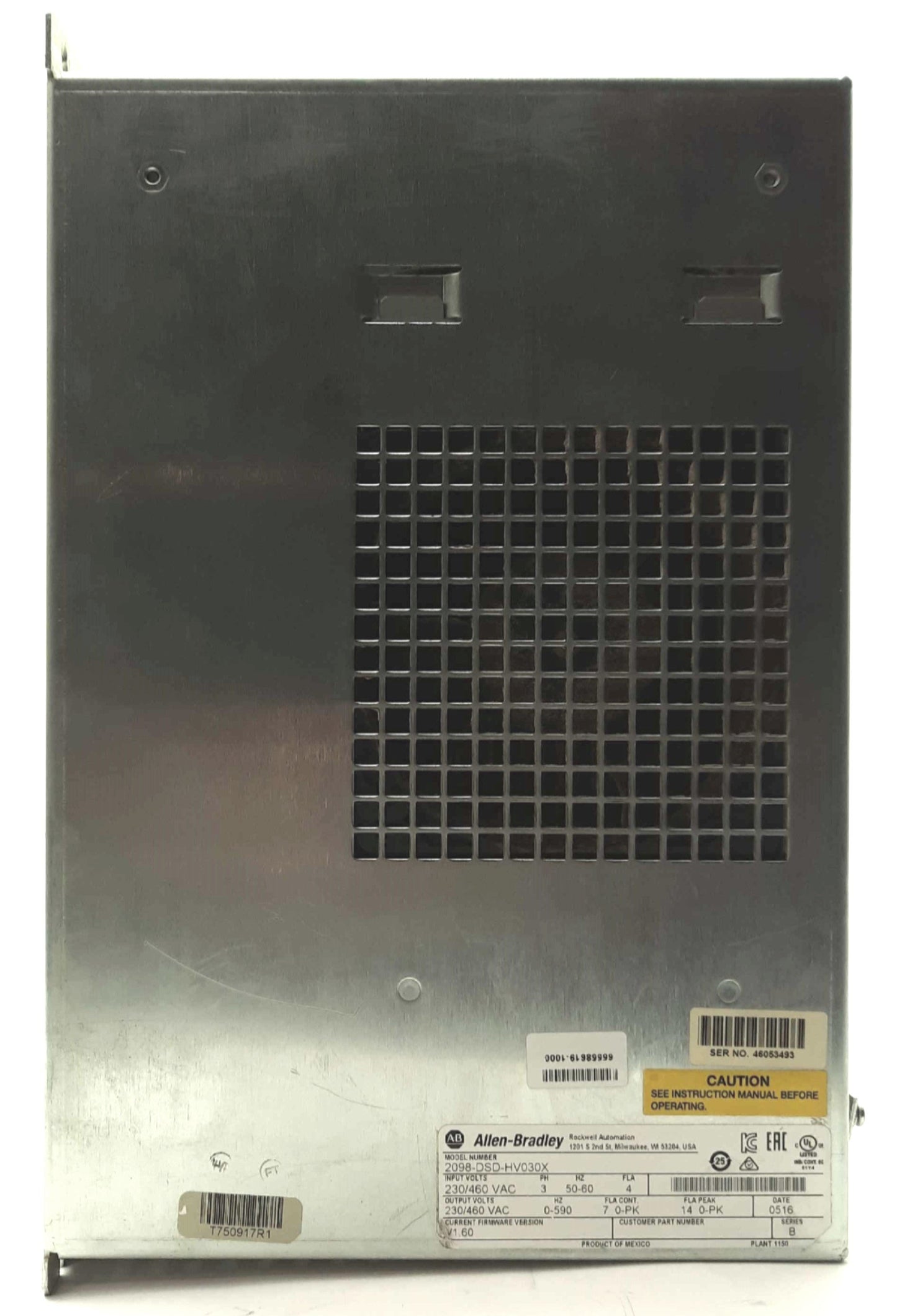 Used Allen Bradley 2098-DSD-HV030X V1.6 Ultra 3000i Servo Drive 7A 3Ø 240/480V