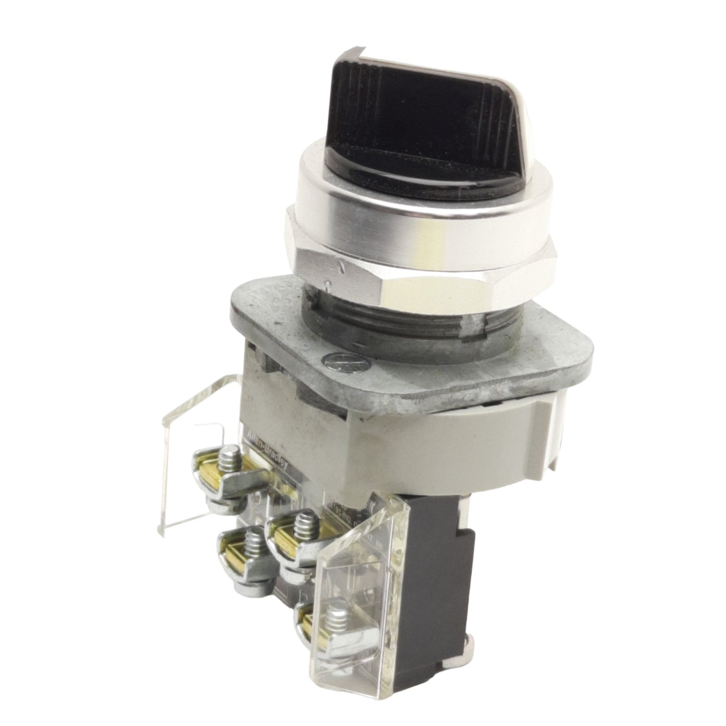 Used Allen Bradley 800T-J2 Selector Switch, 3-Position Maint., 30mm, 1NO & 1NC