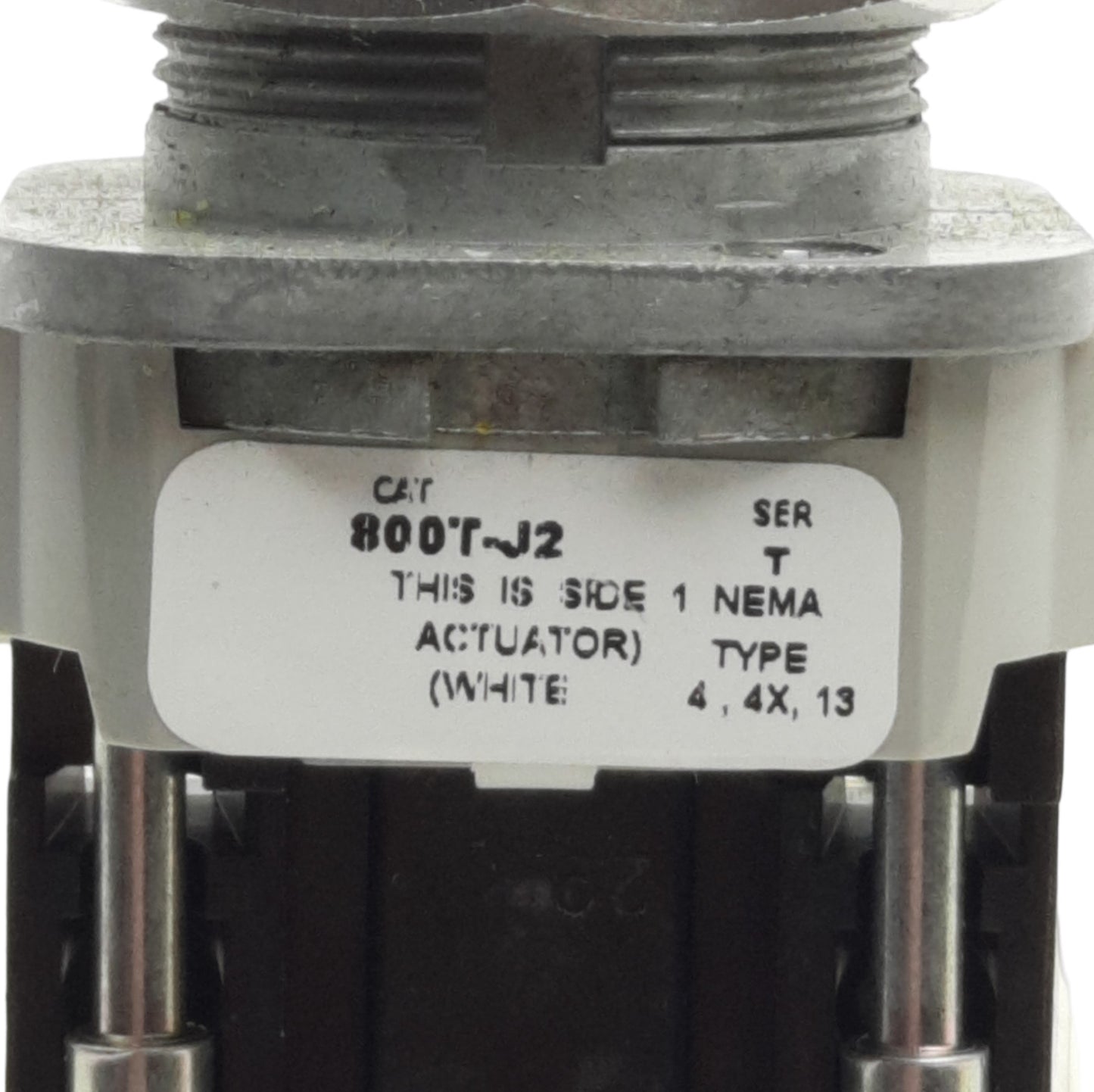 Used Allen Bradley 800T-J2 Selector Switch, 3-Position Maint., 30mm, 1NO & 1NC