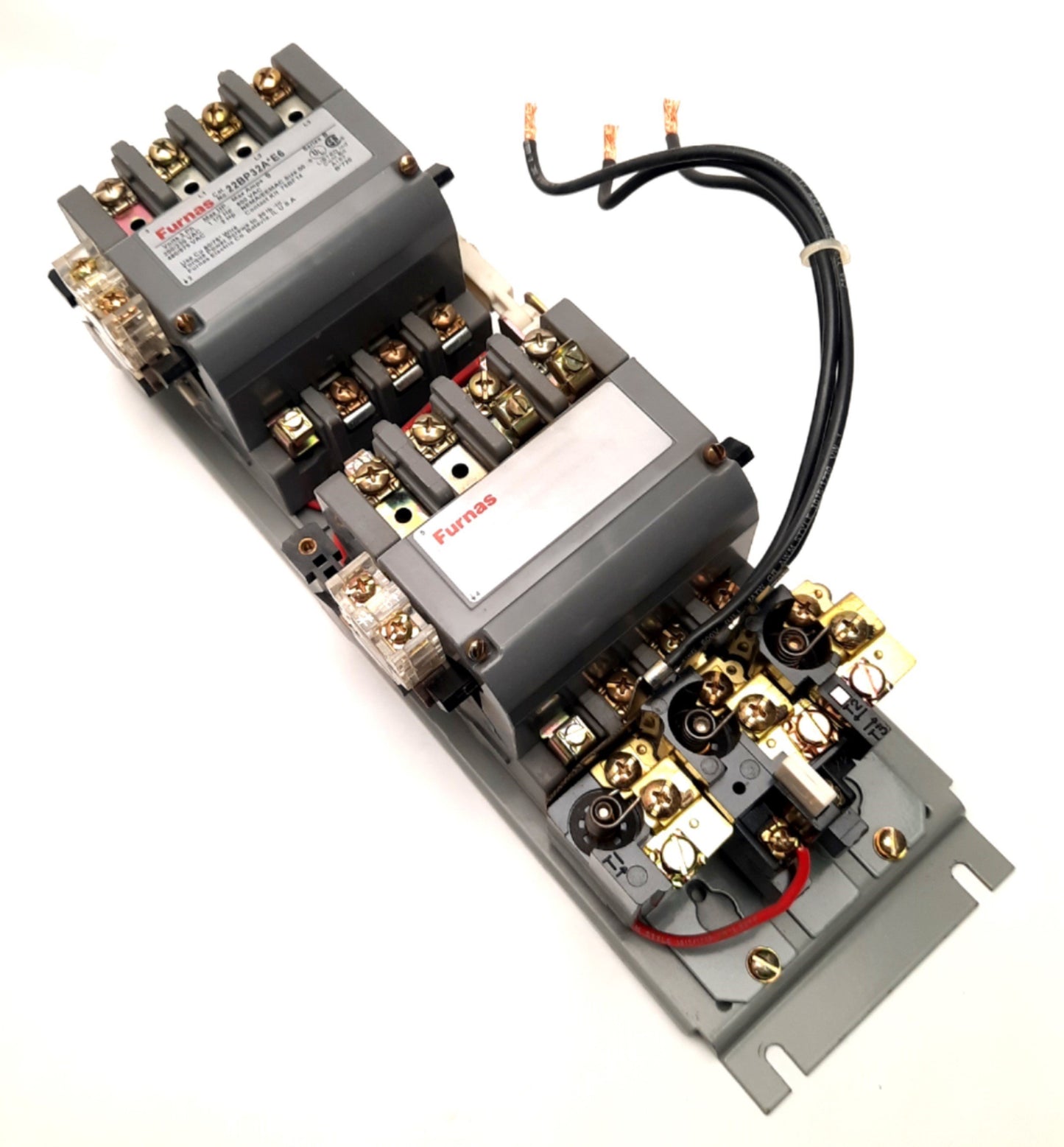 Used Siemens 22BP32A*E6 Furnas Reversing Motor Starter, 120v Coil, 600V 9A, & 75BF14