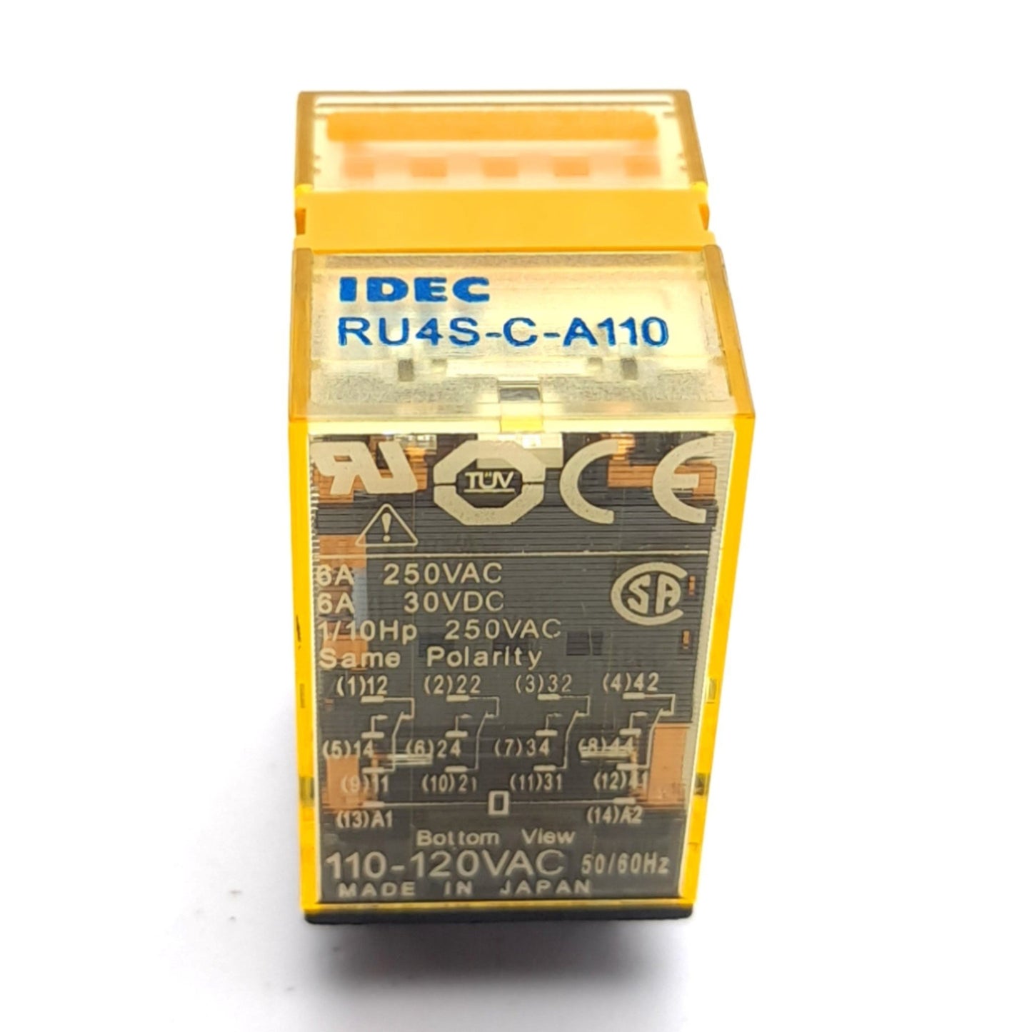 Used IDEC RU4S-C-A110 Relay, 4PDT, Coil: 110VAC, Contact: 6A 250VAC 30VDC