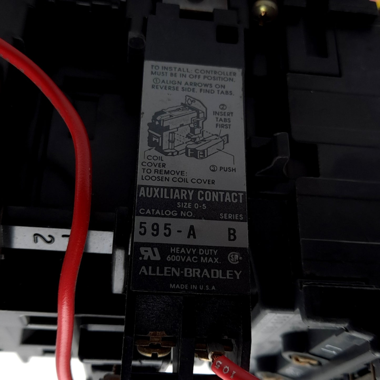 Used Allen Bradley 509-B0D Motor Starter, 3-Pole, Coil: 110/120VAC, Rating 27A 600VAC