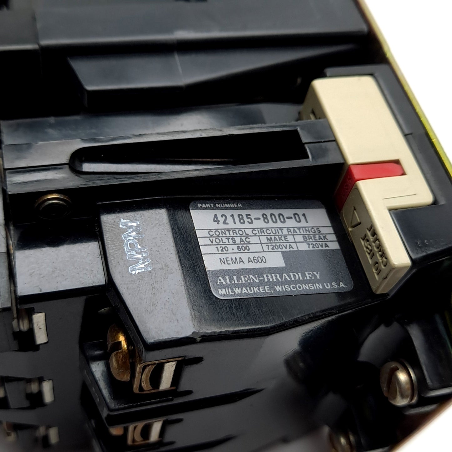 Used Allen Bradley 509-B0D Motor Starter, 3-Pole, Coil: 110/120VAC, Rating 27A 600VAC