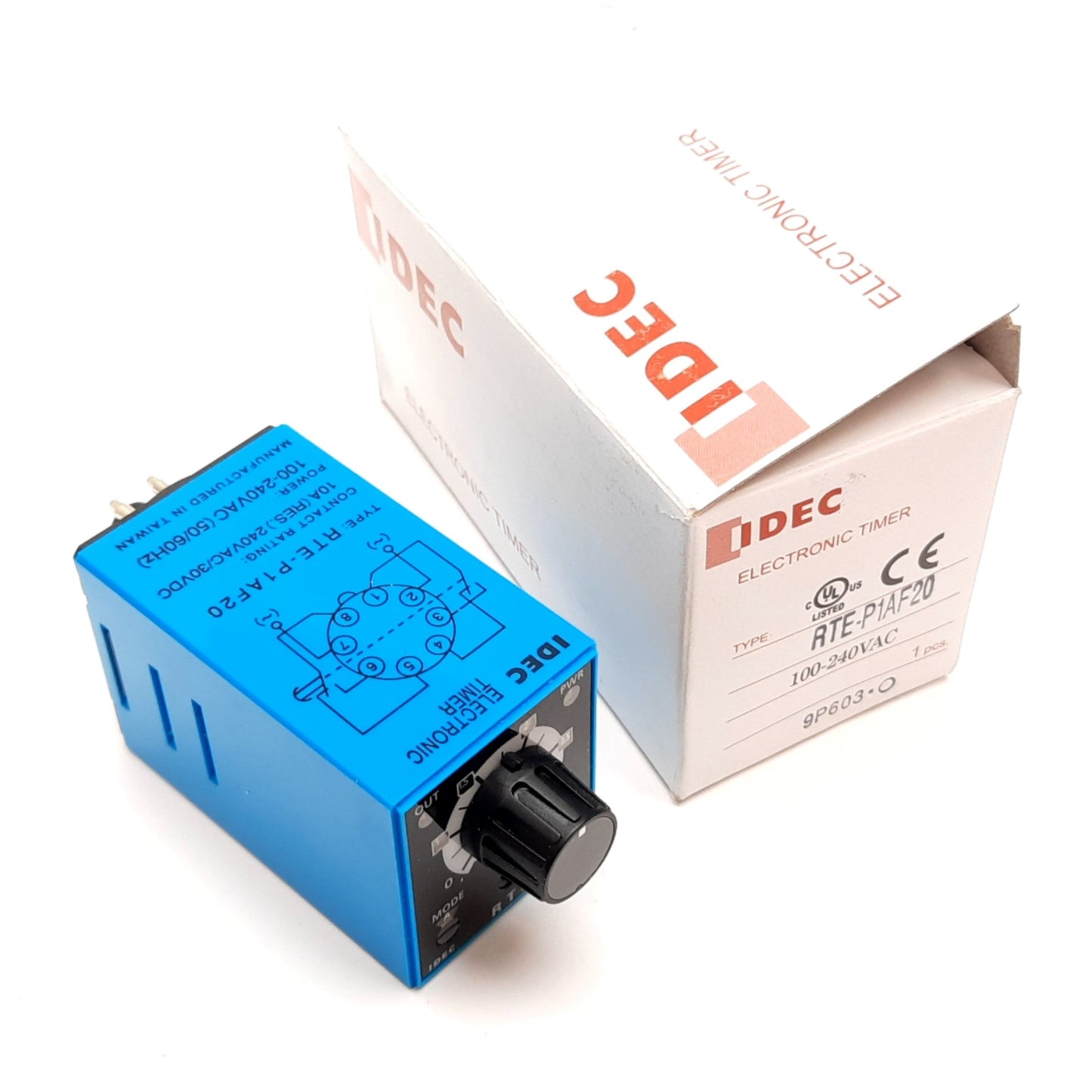 New Idec RTE-P1AF20 Timer Relay, On Delay, Range 0.1sec to 600hr, In 100-240VAC