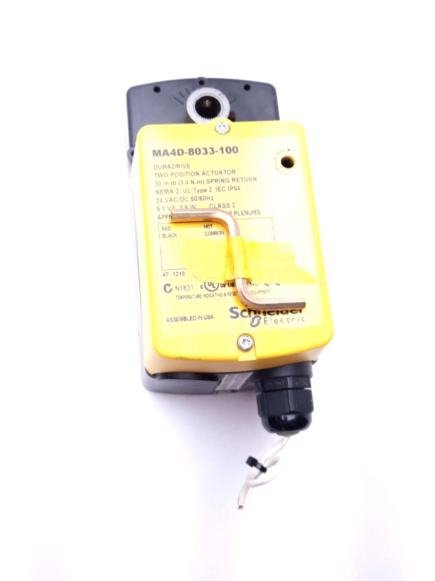 Used Schneider MA4D-8033-100 Two Position Damper Actuator 24VAC/DC 30lb-in NEMA 2