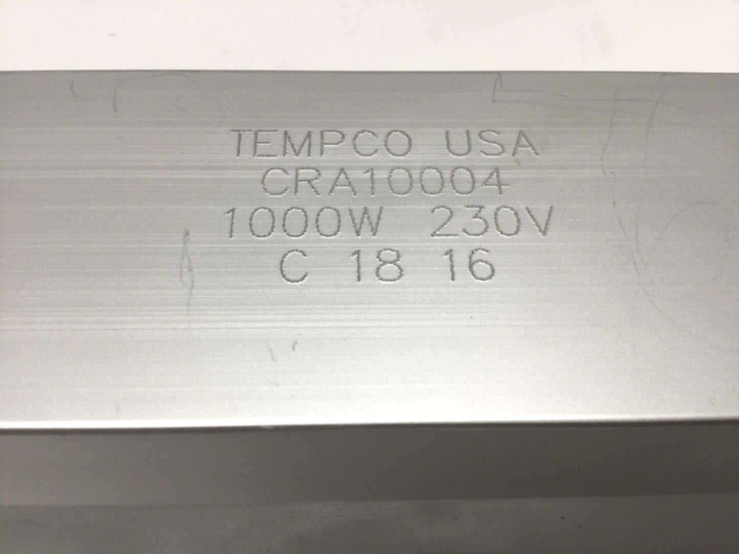 Used TEMPCO CRA10004 Linear Ceramic E-Mitter IR Heating Array, 10" L, 1000W, 230VAC