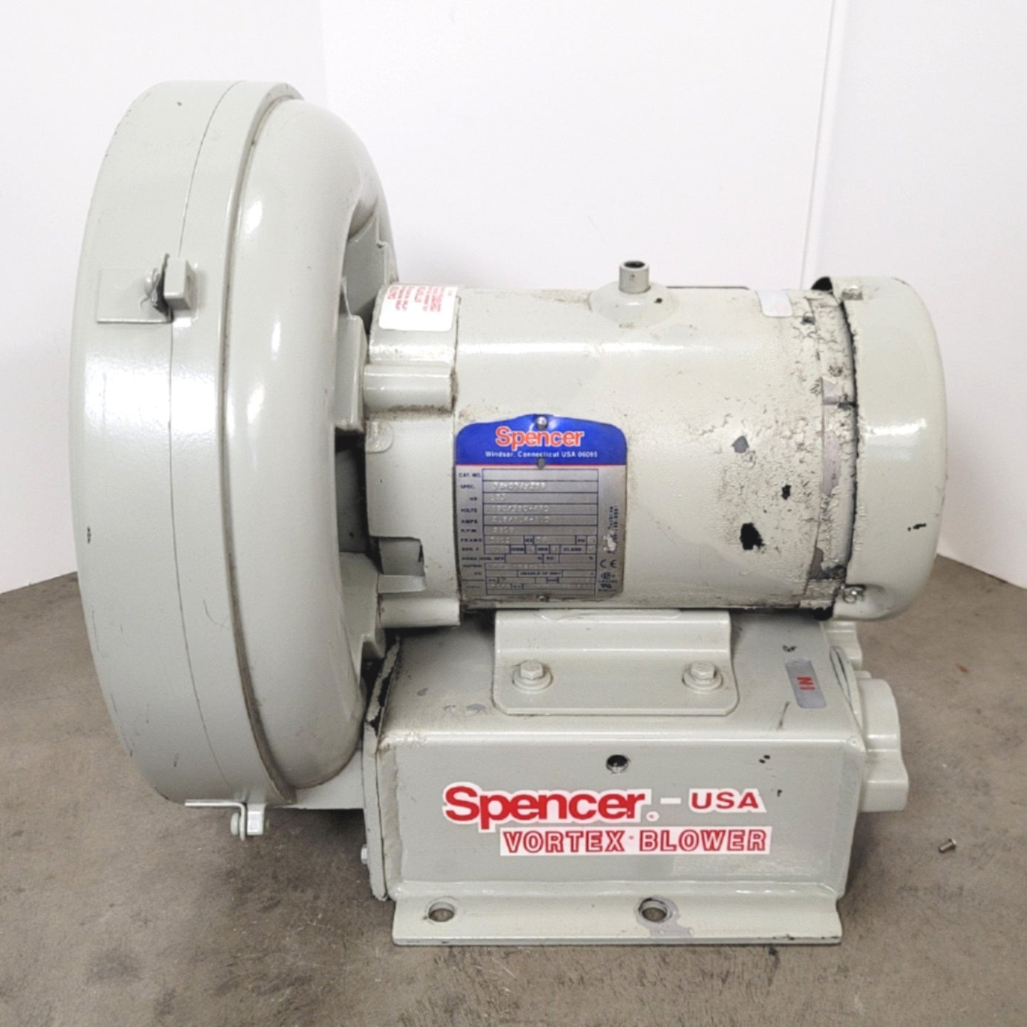 Used Spencer Turbine VB-007B-010 Vortex Regenerative Blower 107CFM, 200-230/460VAC