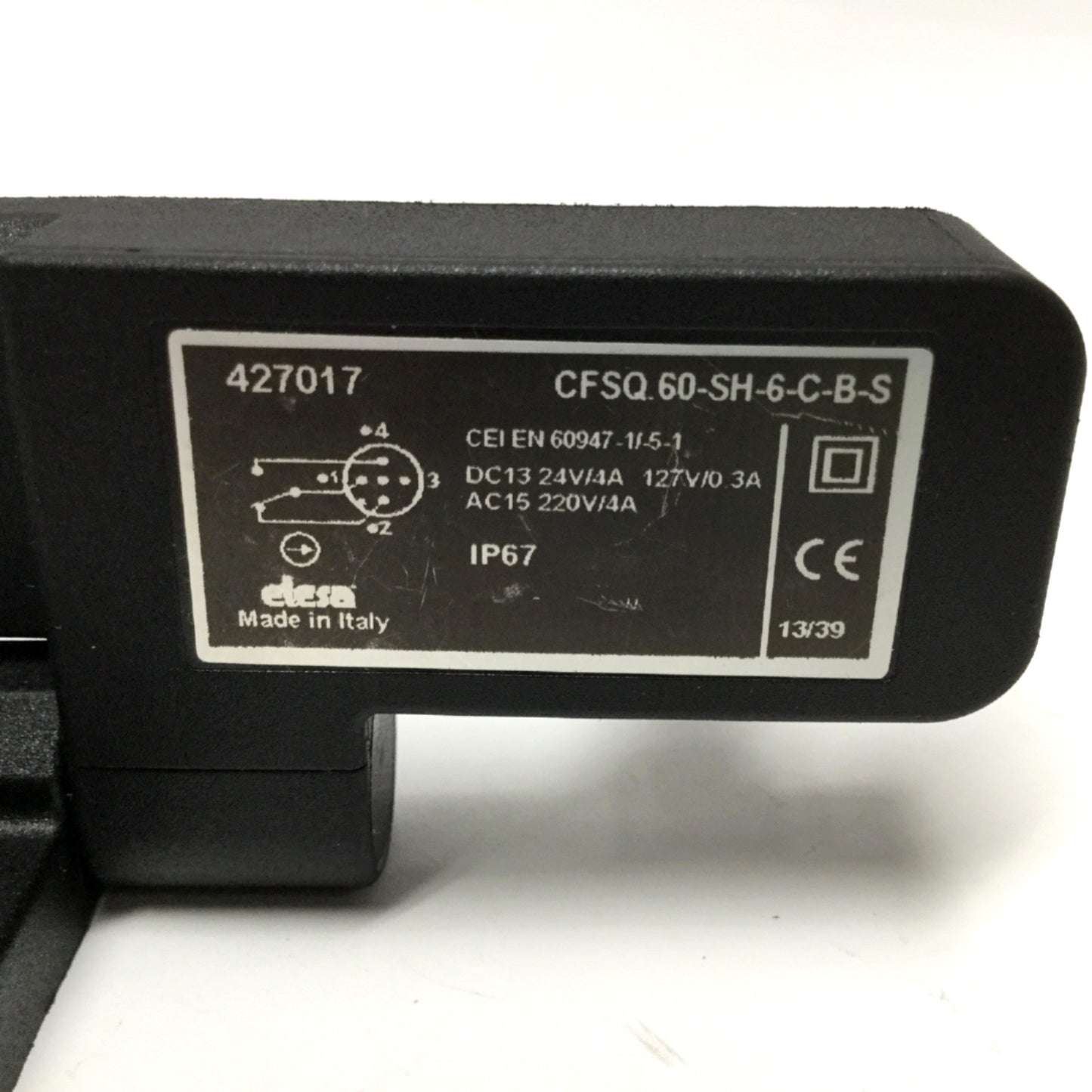 Used Elesa CFSQ.60-SH-6-C-B-S 427017 Hinged Safety Interlock Switch 1NO-1NC 400VAC 4A
