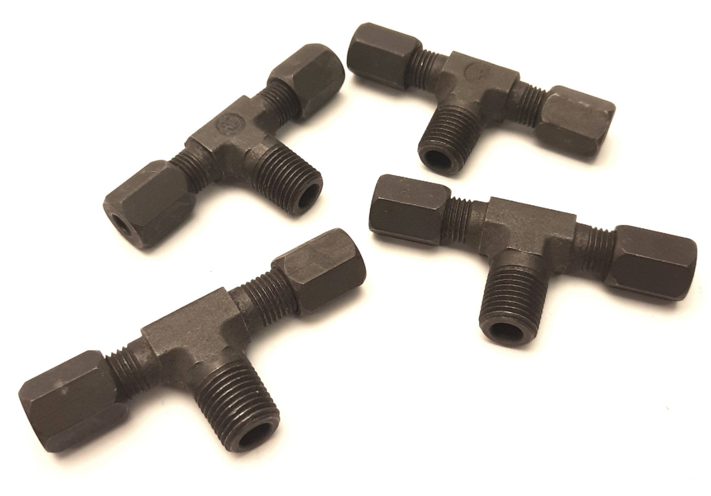 Used Lot of 4 Eaton 7605x4x4 Weatherhead Male Branch Tee 1/4" NPT to 1/4" Flareless