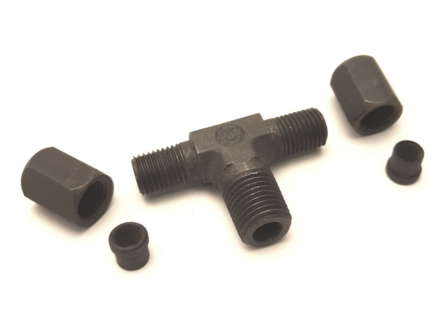 Used Lot of 4 Eaton 7605x4x4 Weatherhead Male Branch Tee 1/4" NPT to 1/4" Flareless