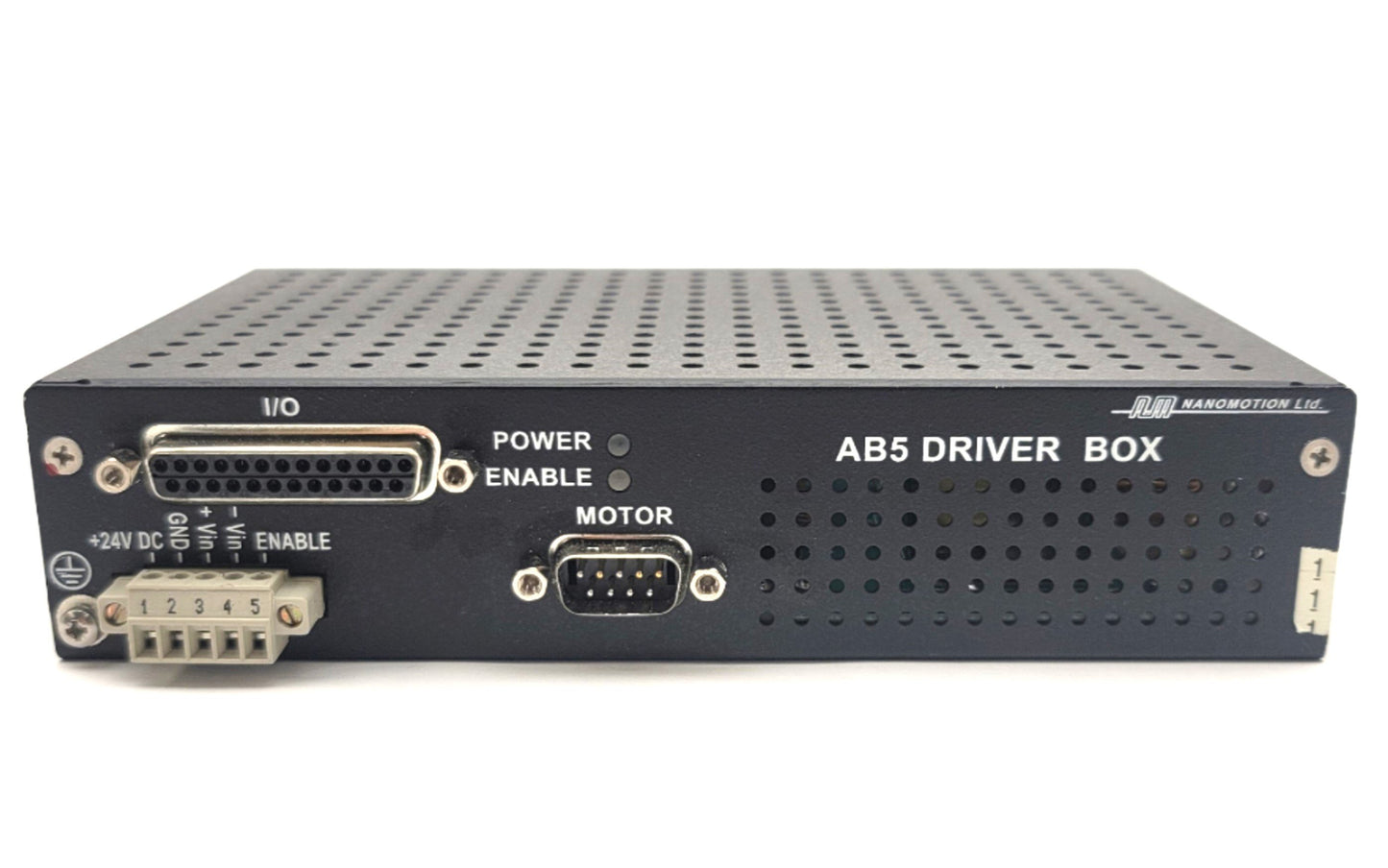 Used Nanomotion AB5 HR E16 V3.2 Piezoelectric Driver Amplifier Box Single-Axis 24VDC
