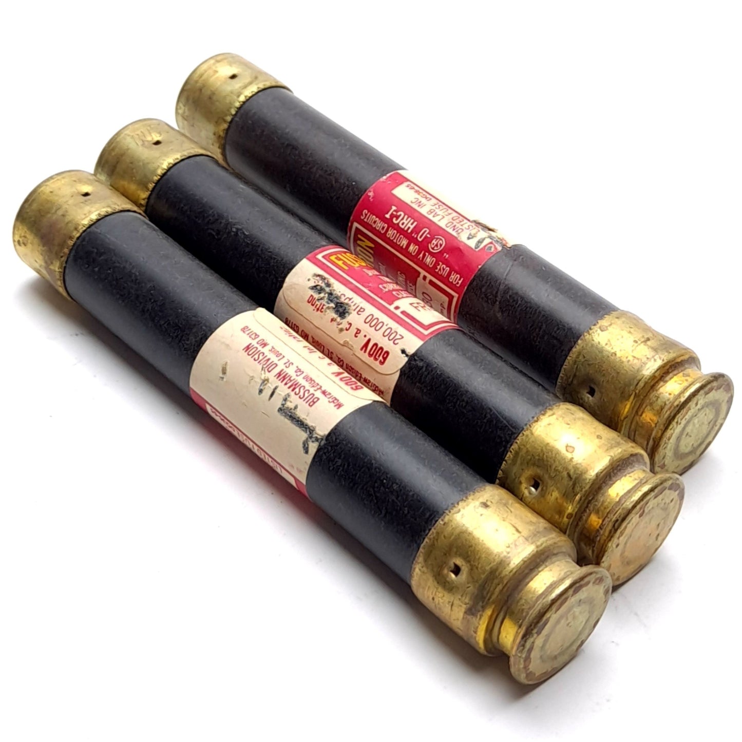 Used Lot of 3 BUSSMANN FRS-R-30 Time Delay Fuse, Rating: 30A 600VAC, Classe RK5