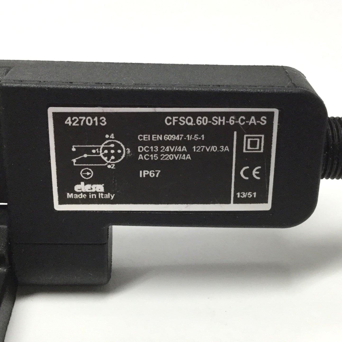Used Elesa CFSQ.60-SH-6-C-A-S 427013 Hinged Safety Interlock Switch 1NO-1NC 400VAC 4A