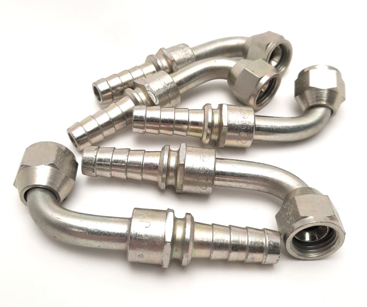 New Lot of 5 Gates 6C2-6FJX90S Flare Swivel Fitting, Female 3/8" JIC to 3/8" Barb