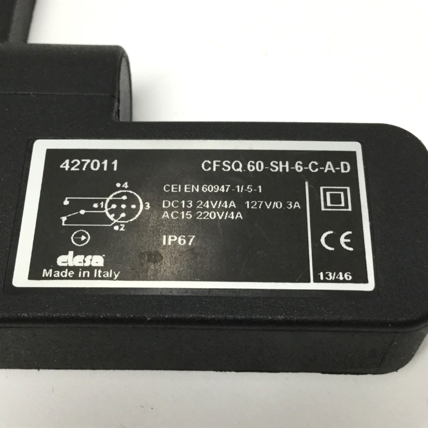 Used Elesa CFSQ.60-SH-6-C-A-D 427011 Hinged Safety Interlock Switch 1NO-1NC 400VAC 4A
